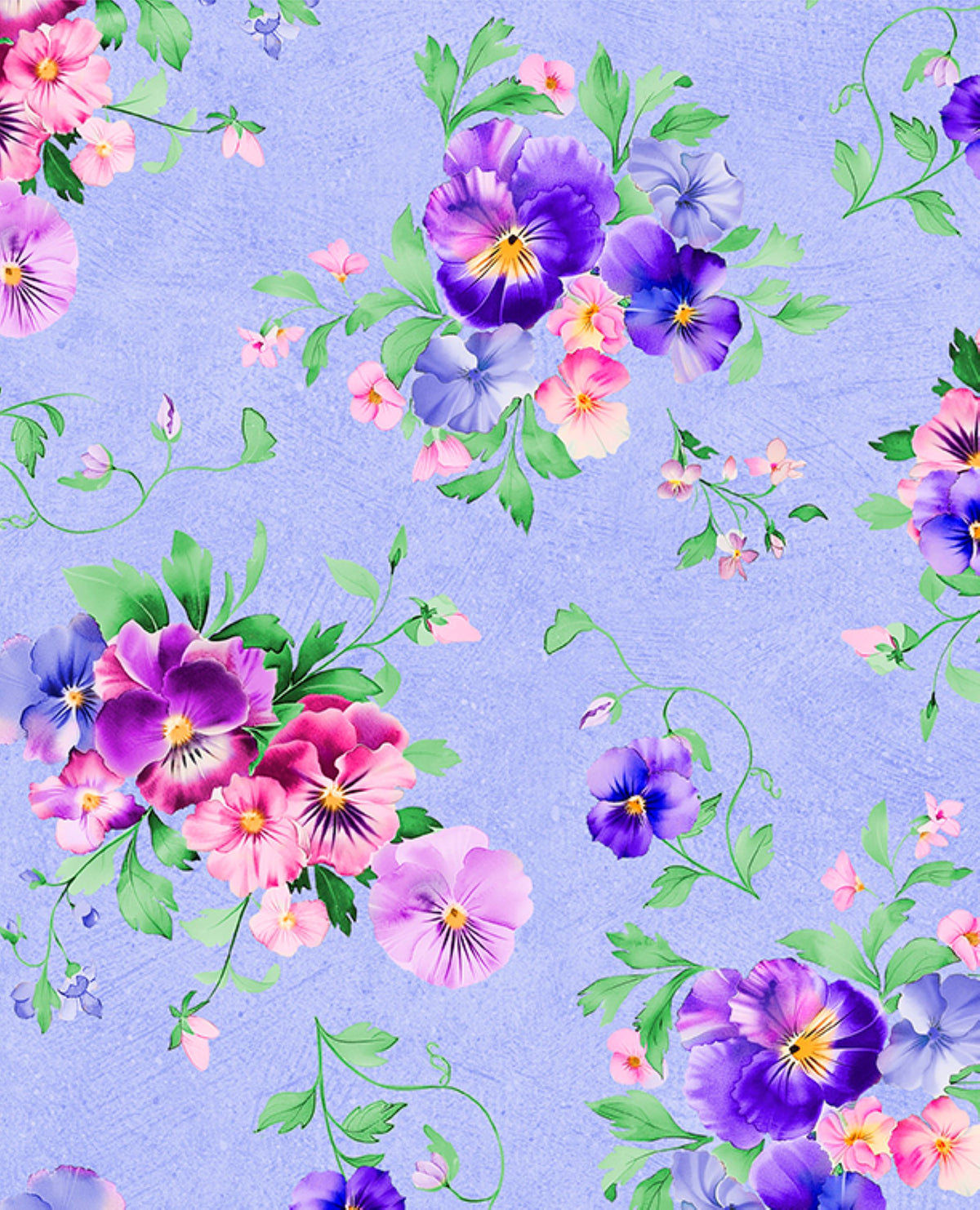 Pansy Fields Bouquets Purple Fabric | Wilmington Prints