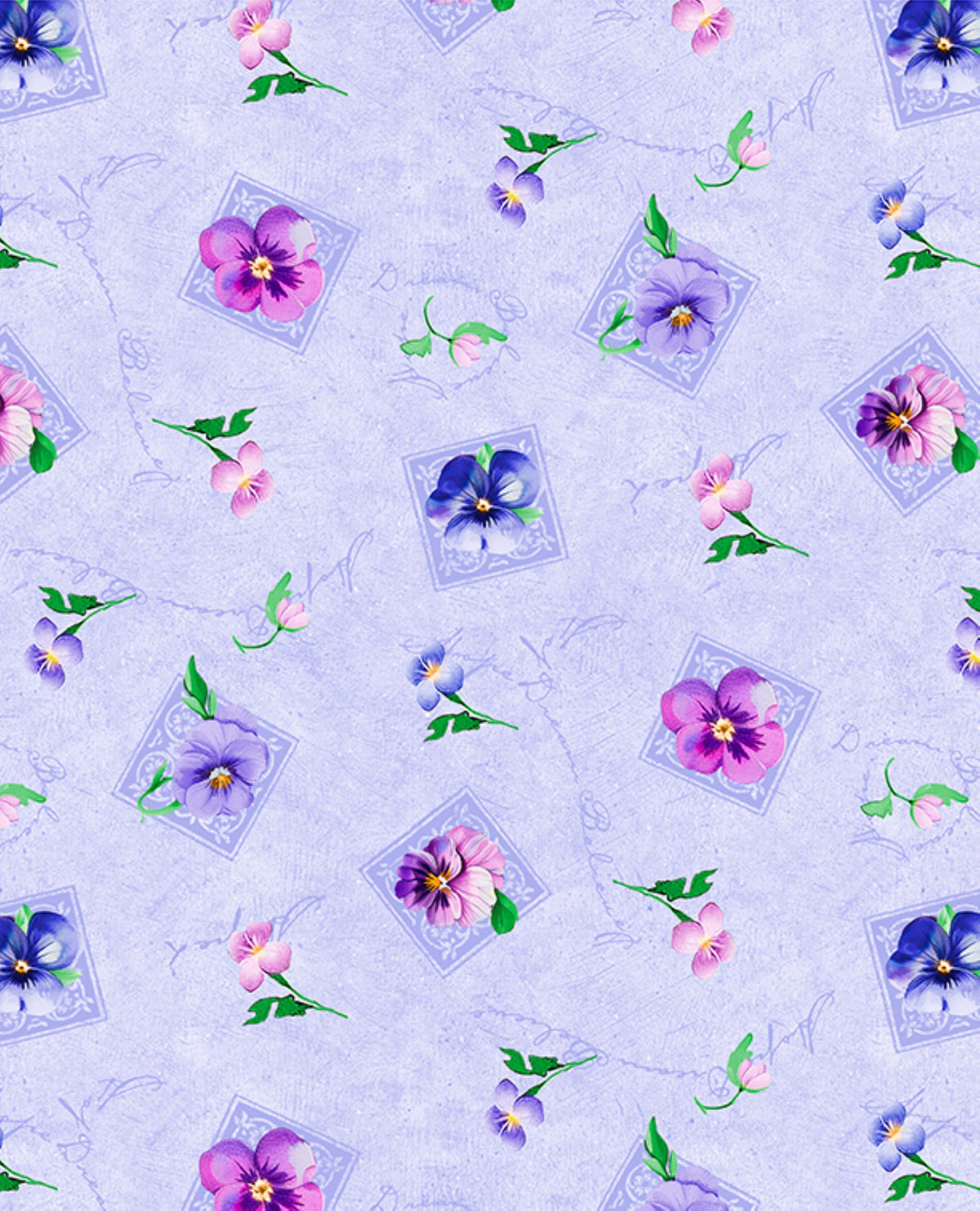 Wilmington Prints Pansy Fields Small Florals Purple Quilting Cotton