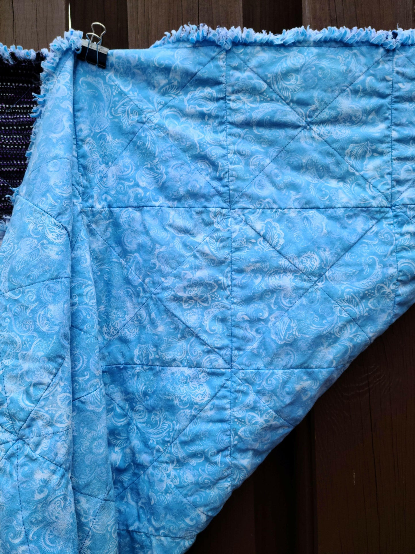 Shimmering Twilight Rag Quilt Throw.