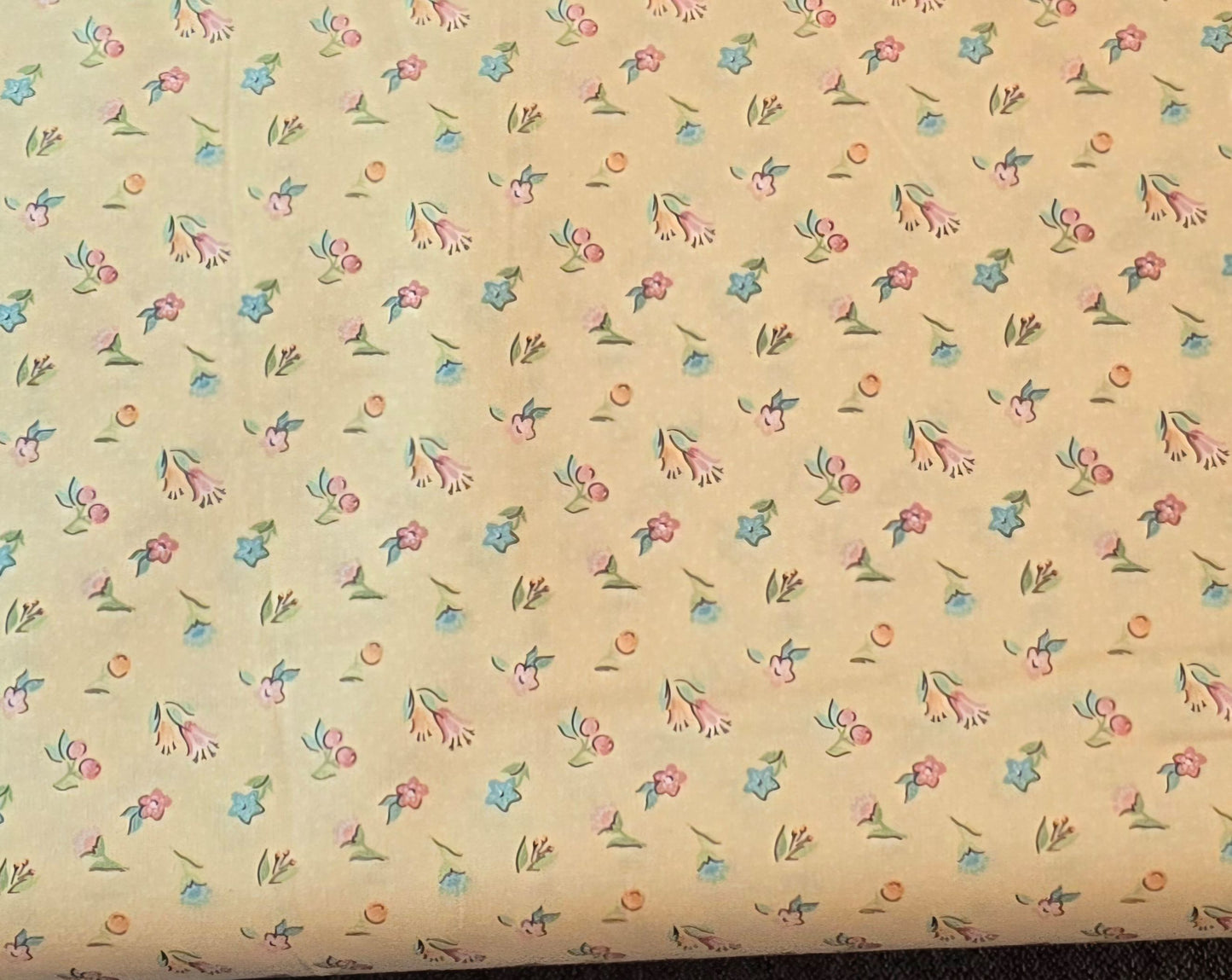 Poppie Cotton Garden Party Mini Blooms Yellow Floral Cotton Fabric