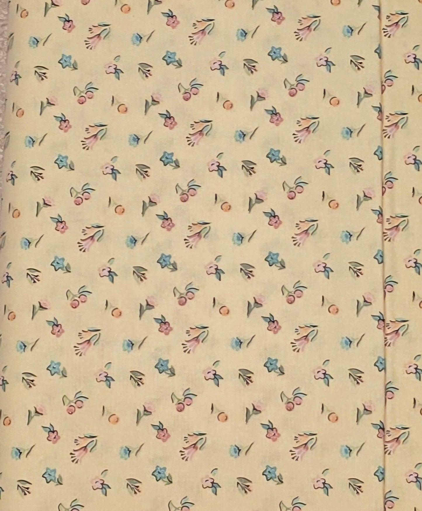 Poppie Cotton Garden Party Mini Blooms Yellow Floral Cotton Fabric