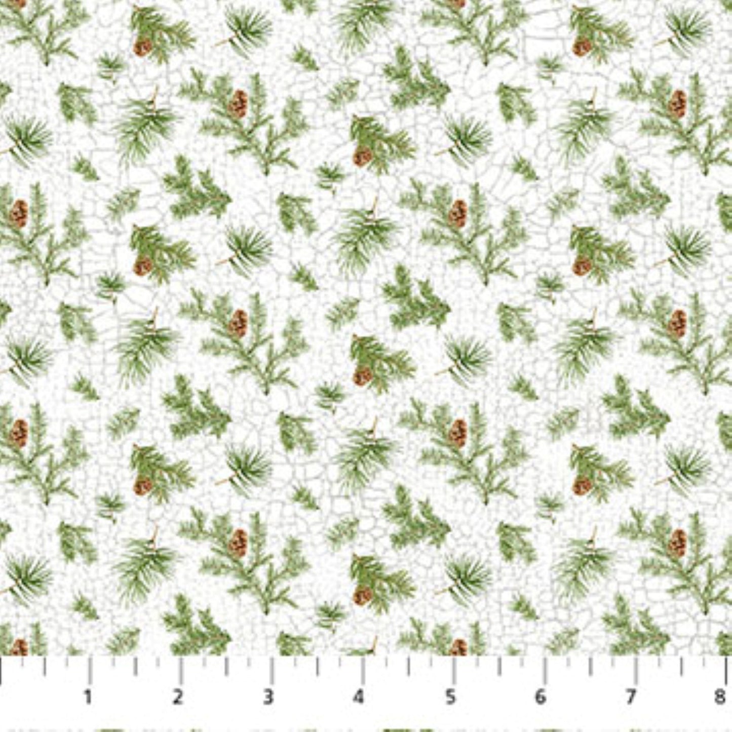 Northcott Winter Woodland Pine Boughs Fabric by the Yard | Evergreen Pine Cone Quilting Cotton