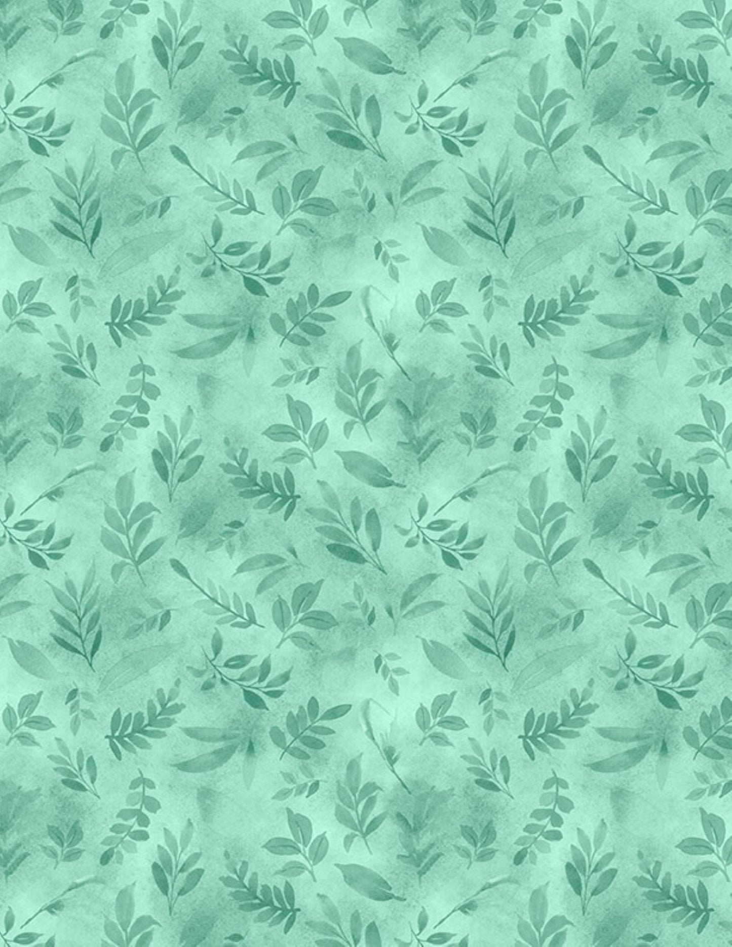 Peony Blossoms Light Teal Leaves Fabric by Wilmington Prints – Quilting Cotton Blender Fabric