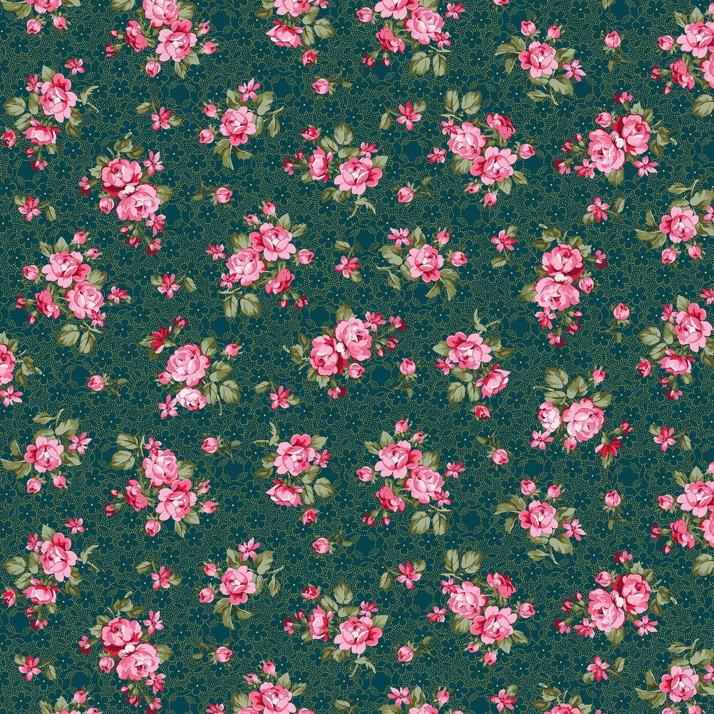 Promise Me by Pat Sloan – Rose-Inspired Floral Fabric Collection with Metallic & Pearlescent Accents – 100% Cotton