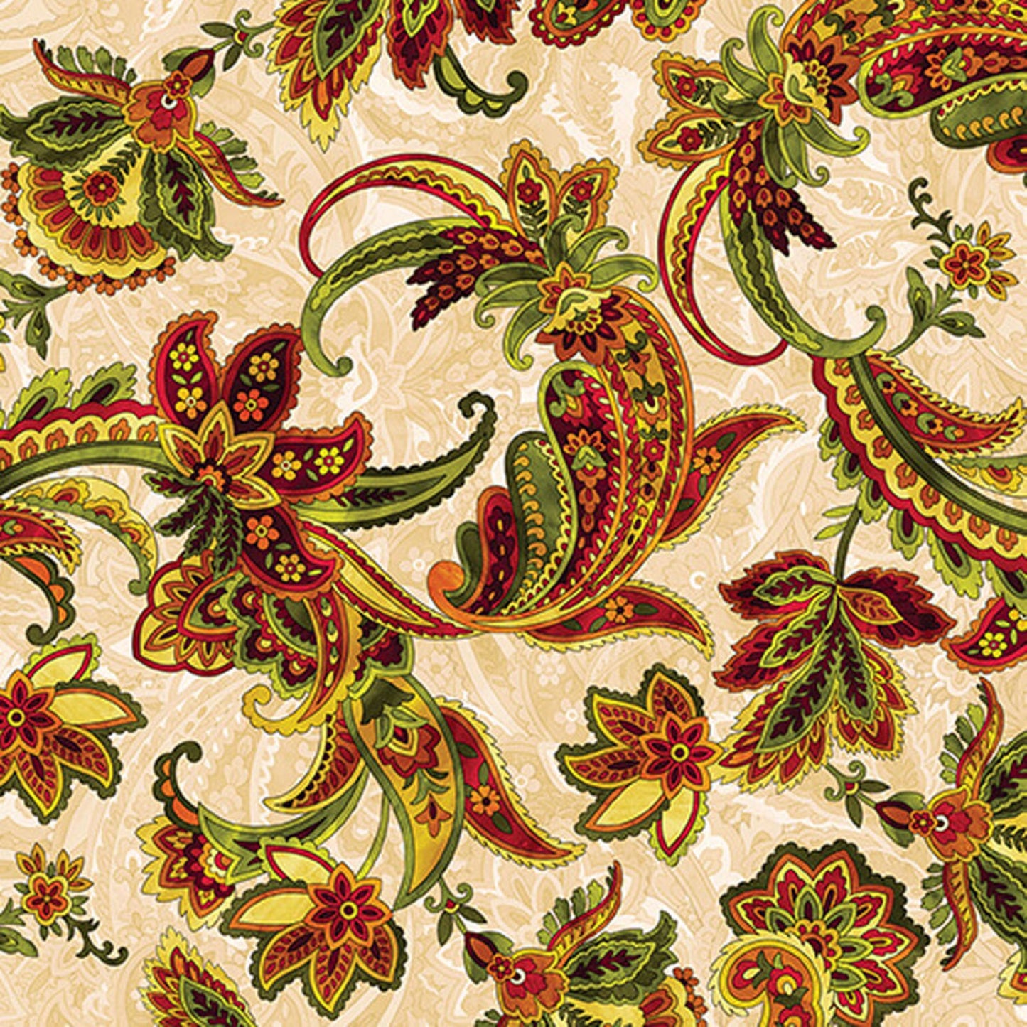 Harvest Beauty Harvest Paisley Fabric by the Yard | Benartex Autumn Paisley Cotton Fabric