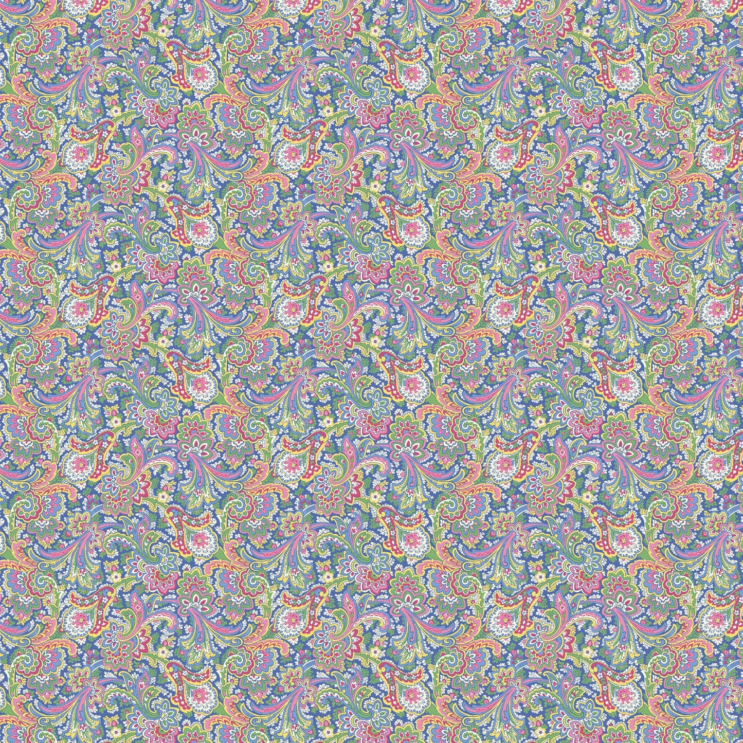 Benartex April’s Garden Khanti Paisley Fabric by April Cornell | Vibrant Multicolor Quilting Cotton | 43/44” Wide