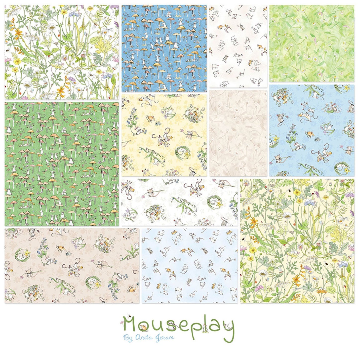 Mouseplay 10 inch precut cotton squares | 42 pieces