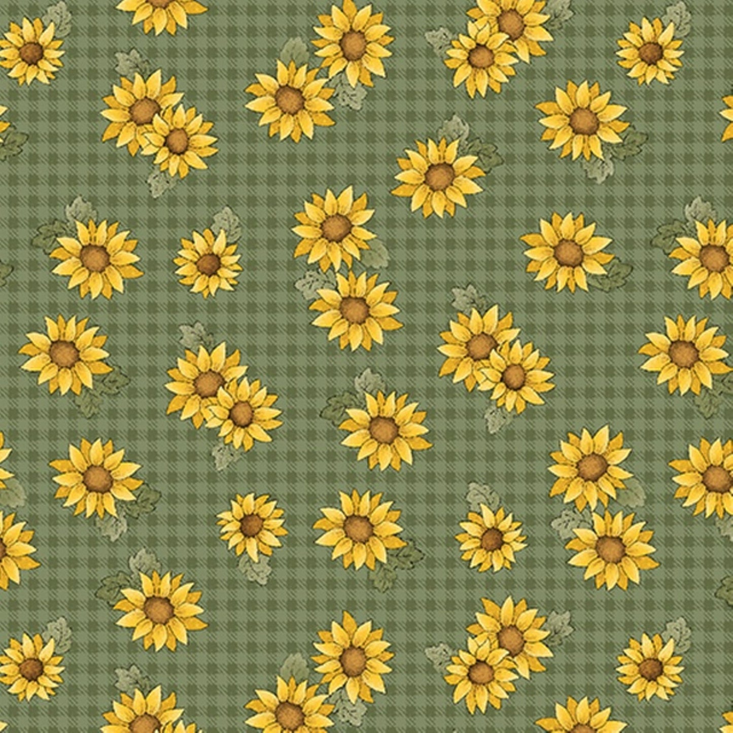 Heartland Fabric by Cheryl Haynes for Benartex – Sunflower Country Farmhouse Style-Green