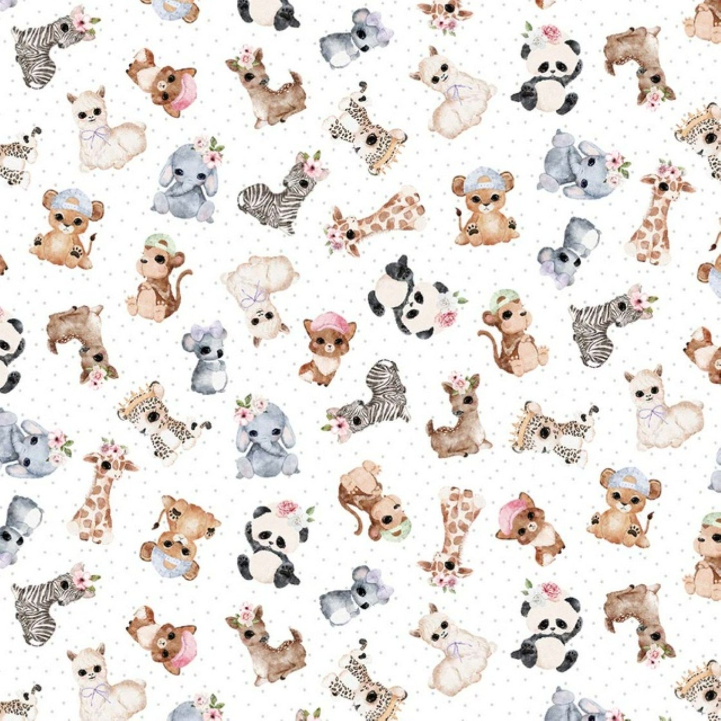 Baby Animal Cotton Fabric by Michael Miller – Nursery Print Cotton, Yardage