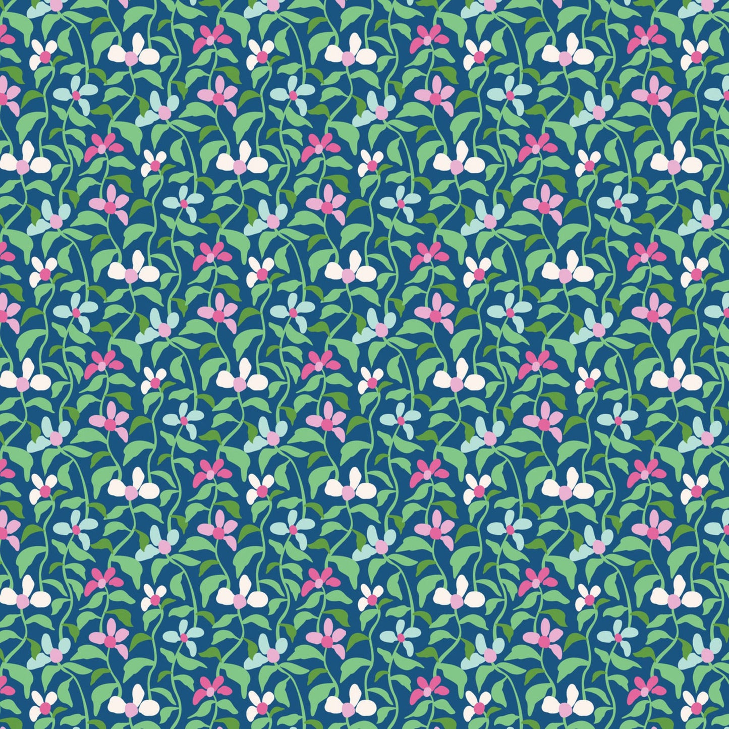 Vine Teal Fabric by Felicity Fabrics – Wild and Free Floral Vine Quilting Cotton Yardage