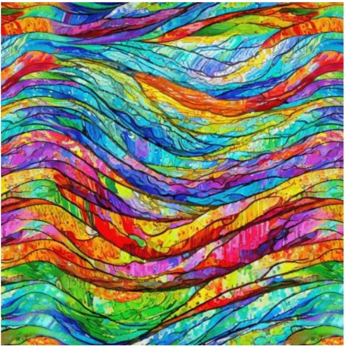 Faith Full Color Wavy Stained Glass Fabric by the Yard | Henry Glass Studios