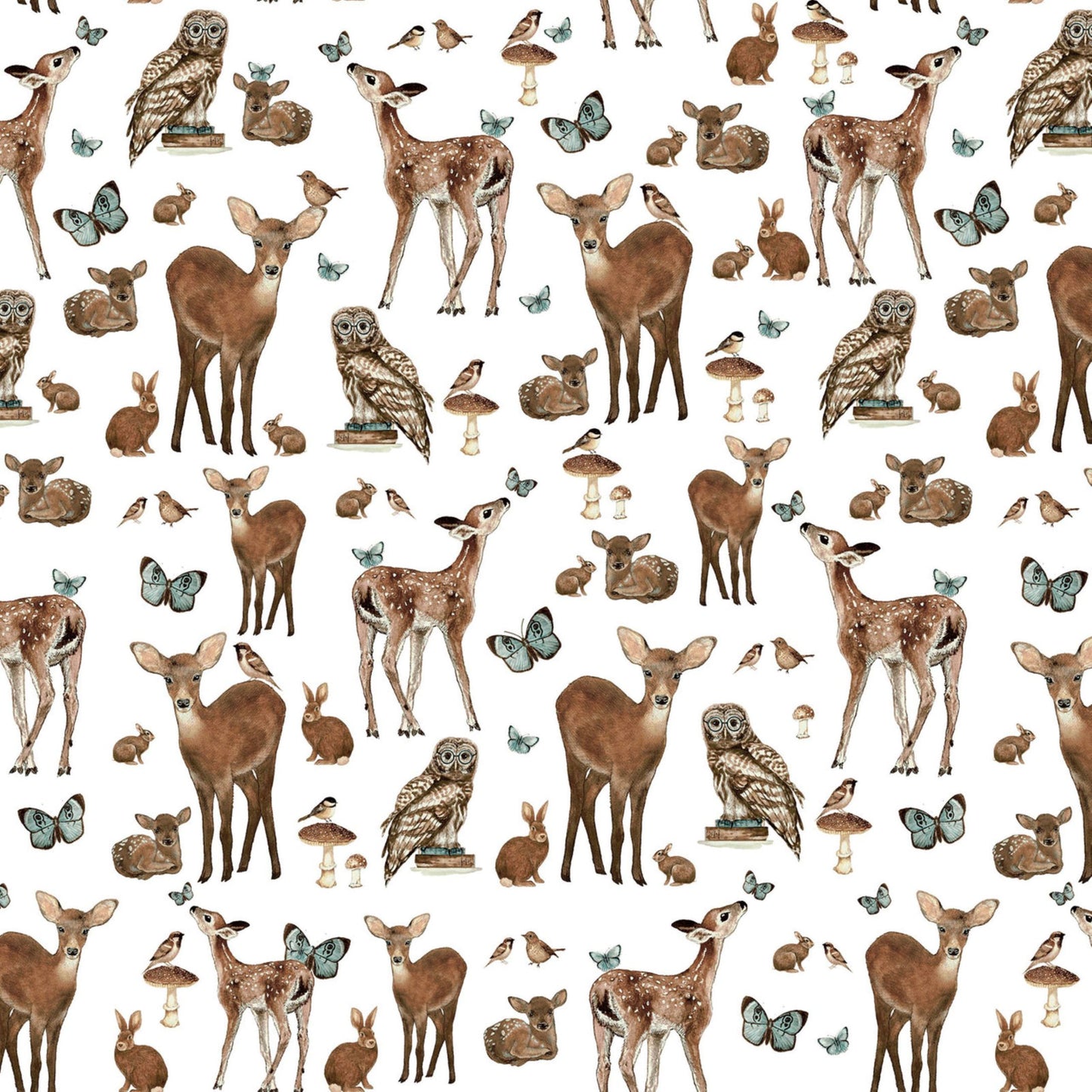 Henry Glass Whimsical Woods Allover Animals Quilting Cotton Fabric