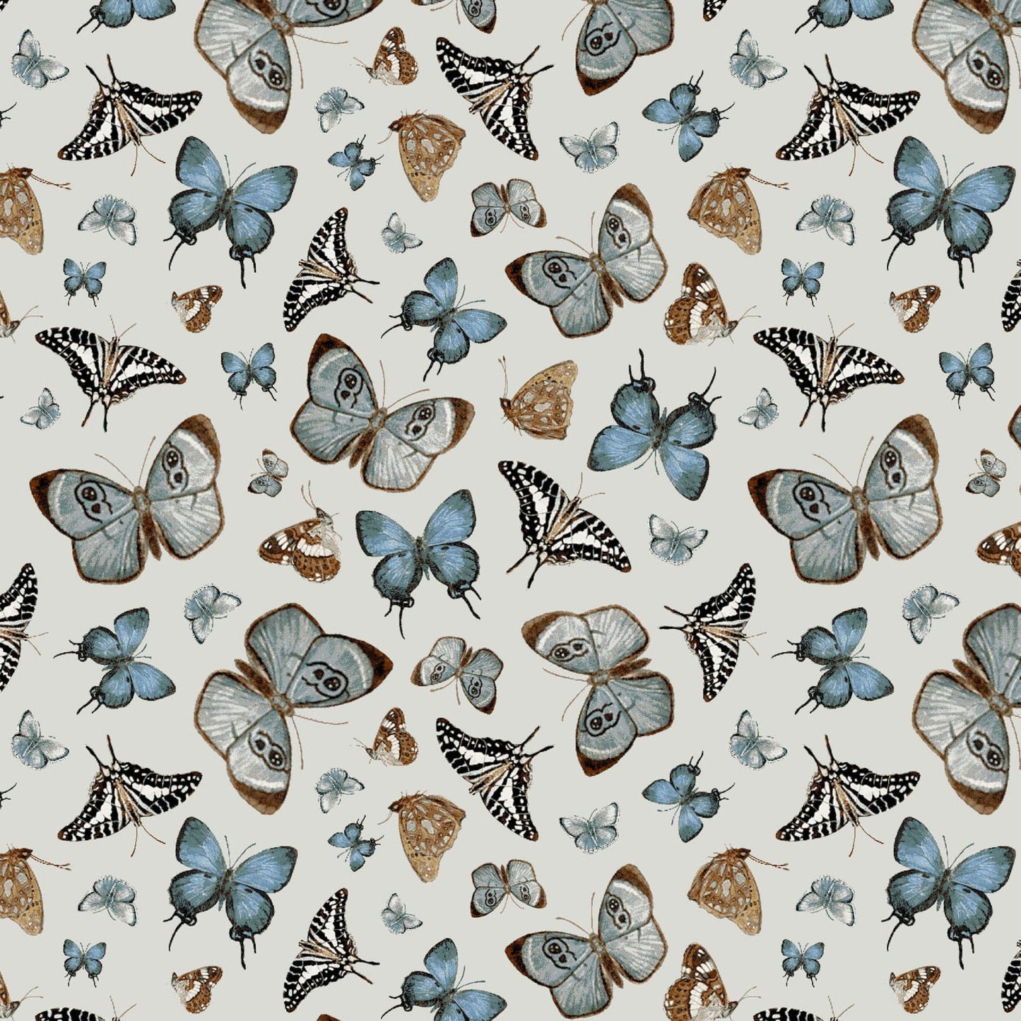 Henry Glass Whimsical Woods Tossed Butterflies Quilting Cotton Fabric
