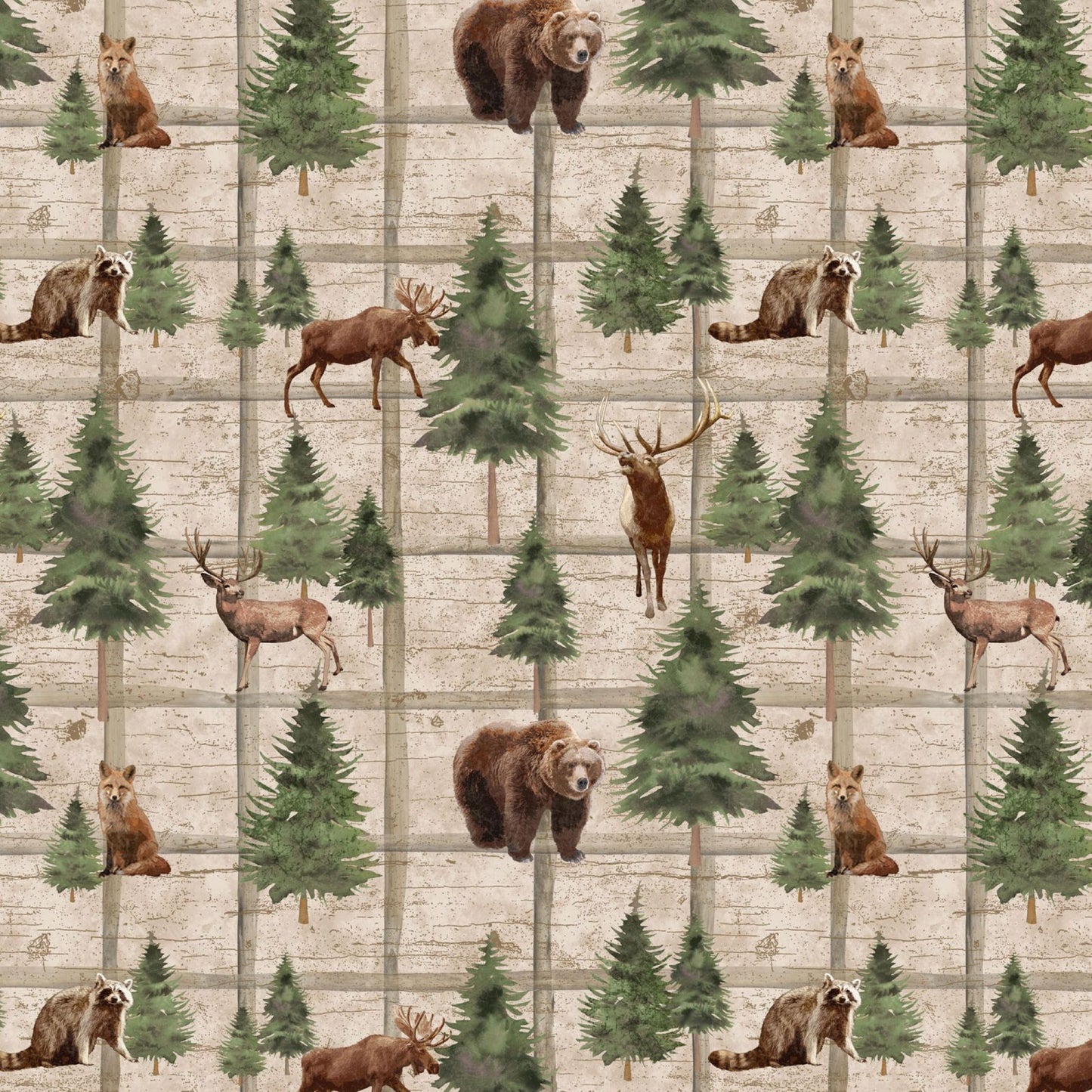 Woodland Wildlife Fabric | Henry Glass Majestic Mountainside Quilting Cotton