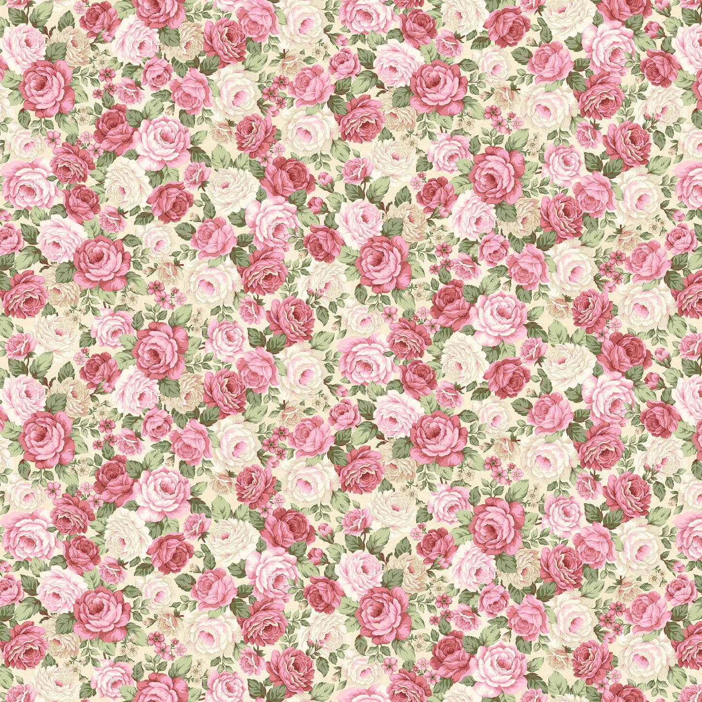 My Victorian Garden by Henry Glass – Romantic Rose Cotton Fabric Collection in Soft Pink, Blue & Green