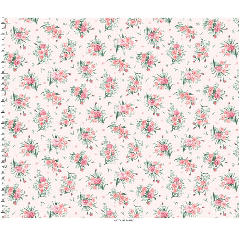 Garden Picnic – Carnation Bouquet Fabric by Maywood Studios