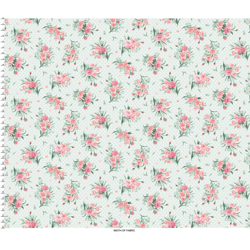 Garden Picnic – Carnation Bouquet Fabric by Maywood Studios
