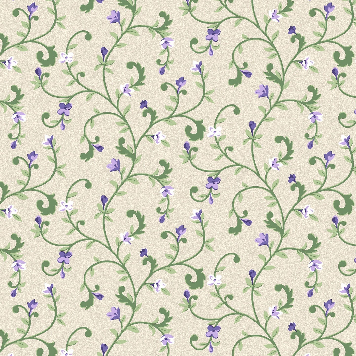 Lilac Lane by Maywood Studios – 100% Cotton Floral Fabric with Lilac Vines in Lavender, Purple & Green – Quilting & Home Decor