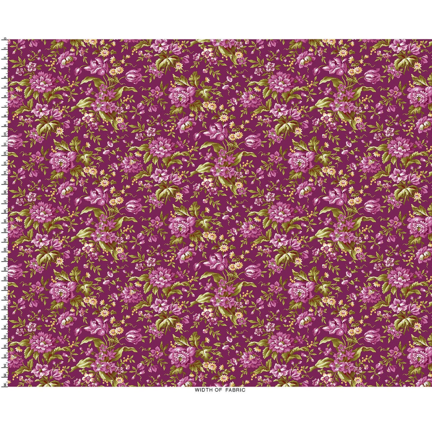 Maywood Studios Veranda Focal Floral Plum Quilting Cotton Fabric