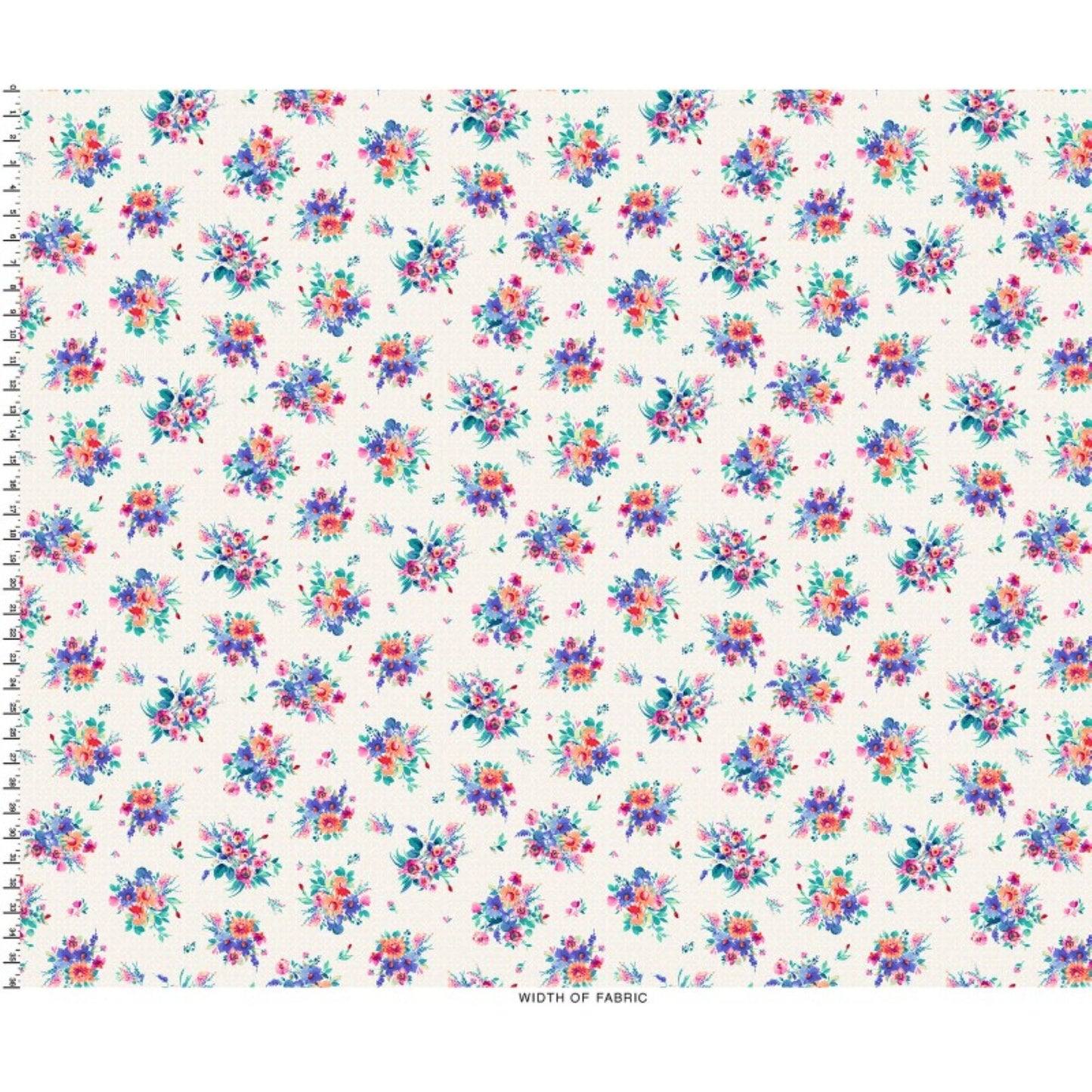 Summer Buzz Floral Bouquet Cotton Fabric by the Yard