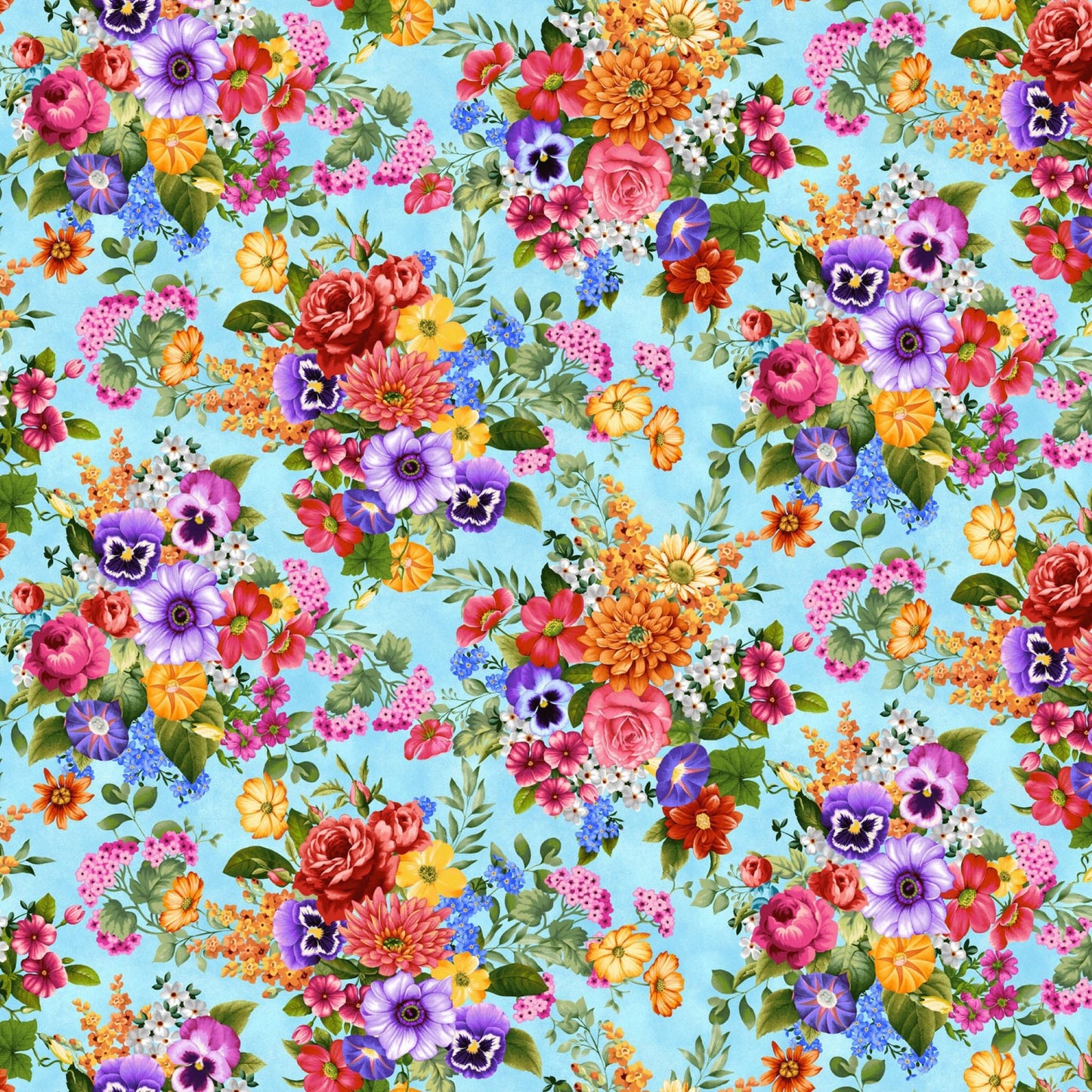 Butterfly Boutique Large Floral Fabric by Studio E β Vivid Colorful Flower Quilting Cotton Yardage