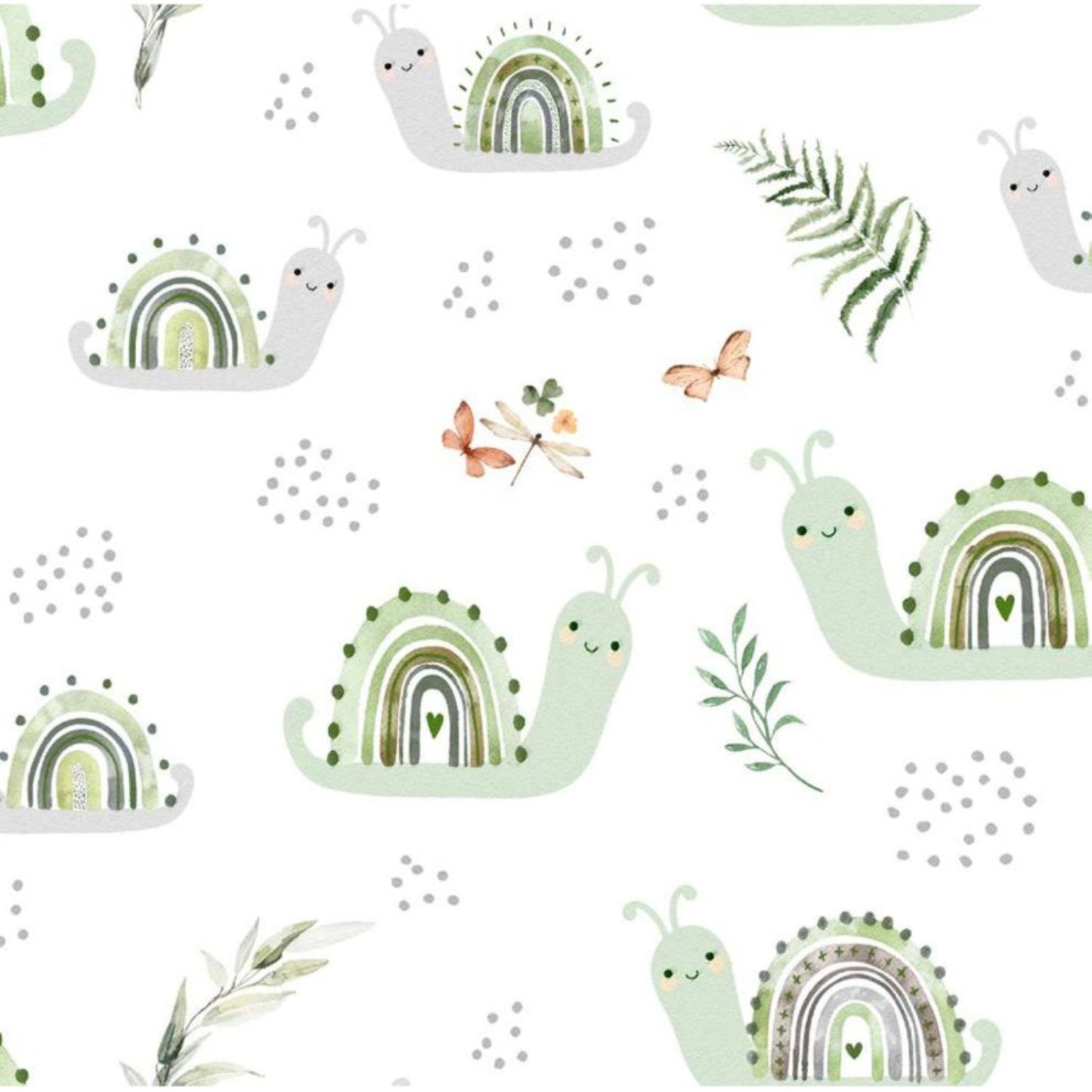 Nature Crawls Flannel Fabric by Springs Creative – Green Woodland Baby Quilt Fabric