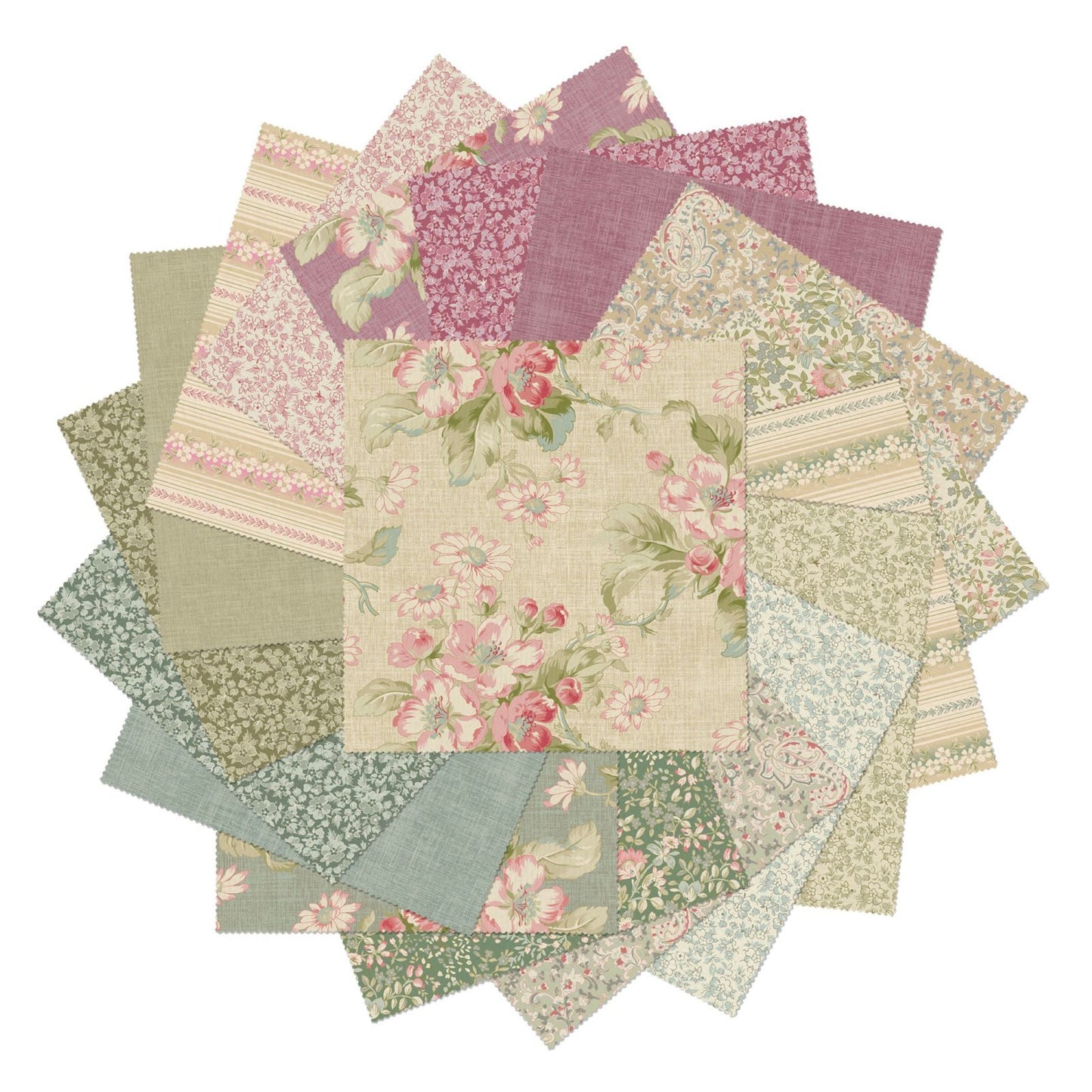 Benartex Beloved 10 Inch Precut Cotton Fabric Squares – 42 Pieces