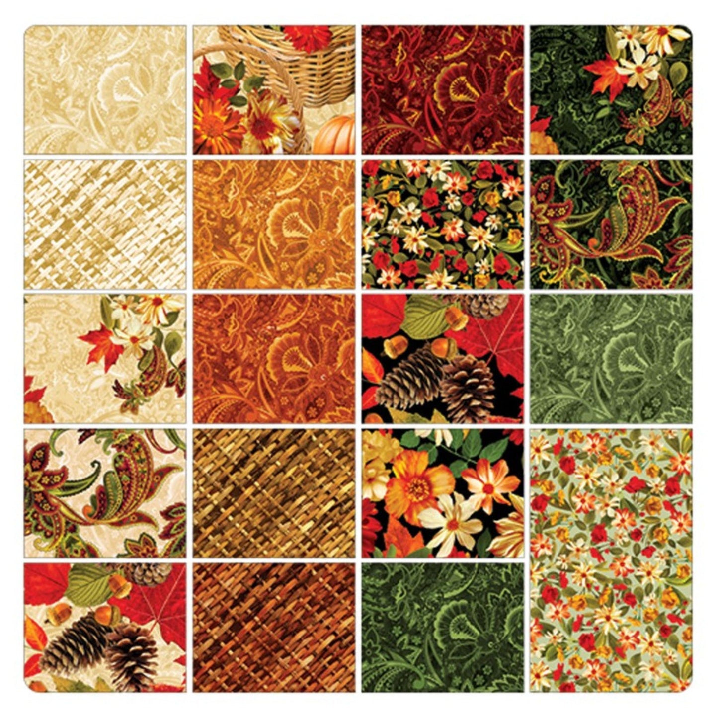 Harvest Beauty 10 Inch Precut Fabric Squares | Benartex Autumn Layer Cake Bundle