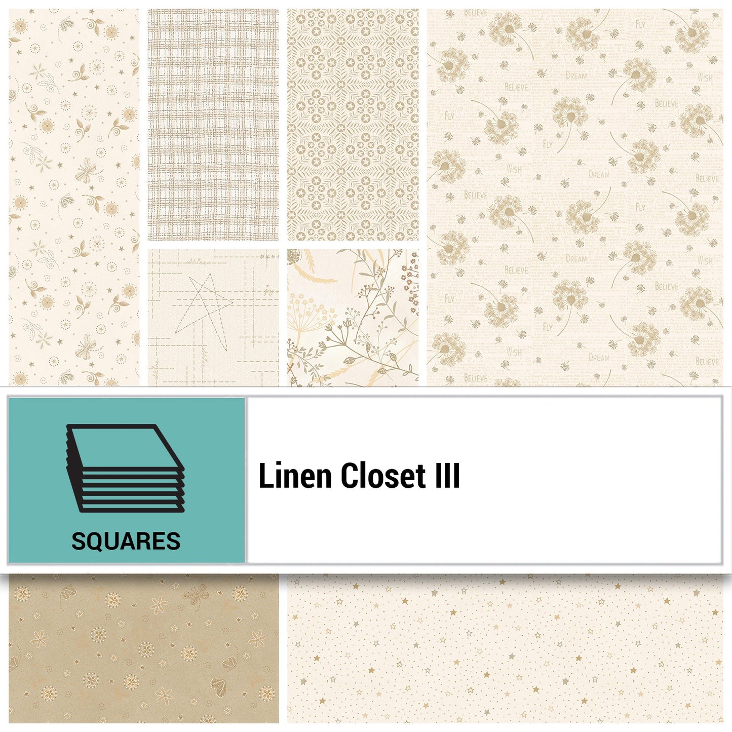 Linen Closet – 10” Square Precuts by Henry Glass