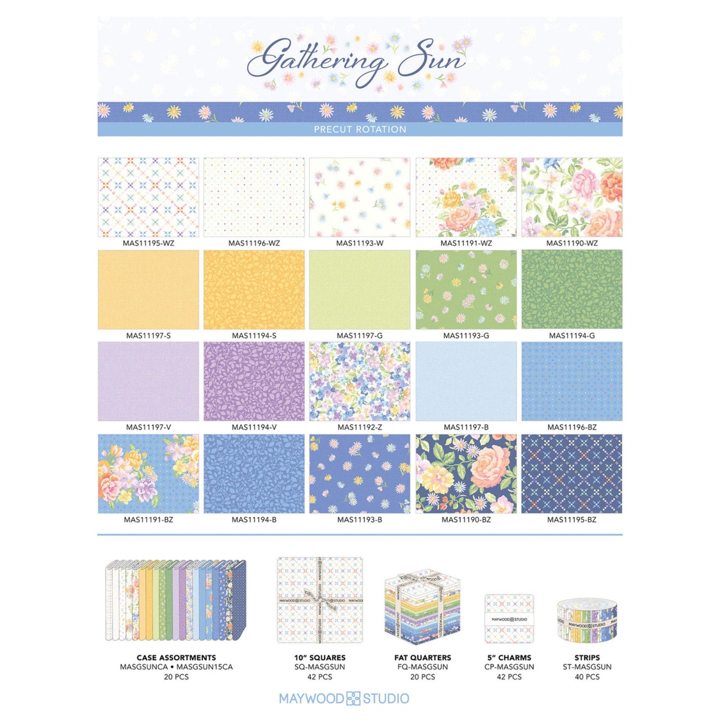 Maywood Studio Gathering Sun 10" Precut Squares – 42 Piece Fabric Pack