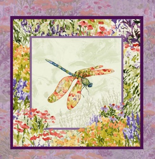 Dragonfly Dance Fabric by Henry Glass – Nature-Inspired Dragonflies & Wildflowers Quilt Blocks | 100% Cotton