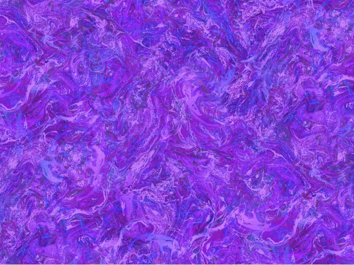 Eddies by Oasis Prints Purple & Blue Swirl Fabric | 100% Quilting Cotton