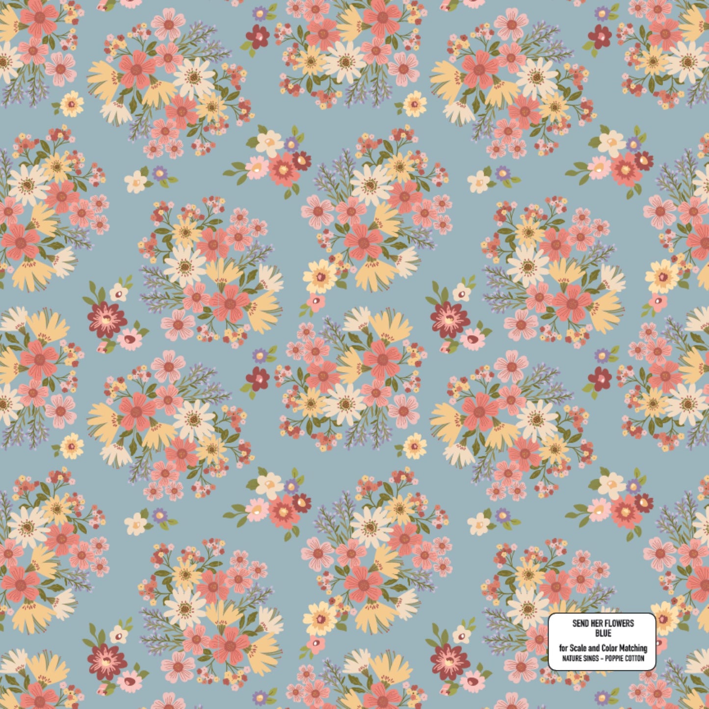 Send Her Flowers - Poppie Cotton Nature Sings Collection | Soft Blue