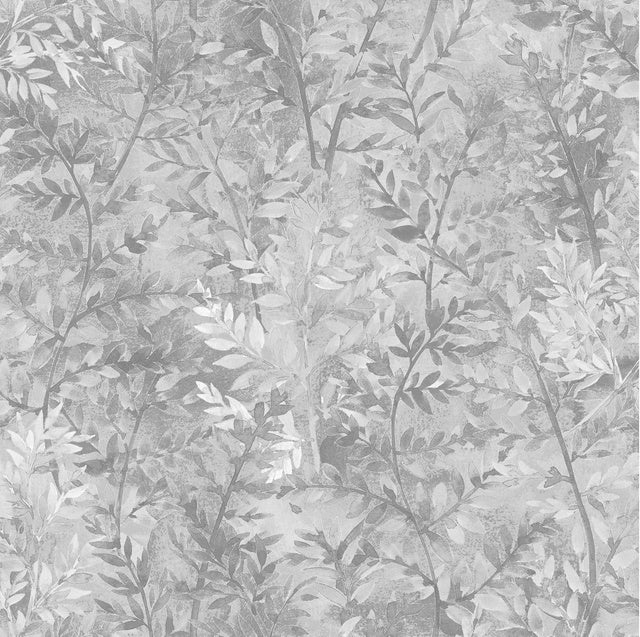 Mystic Mixers Fabric by Oasis Prints | Silvery Grey Leaf Blender | 100% Quilting Cotton