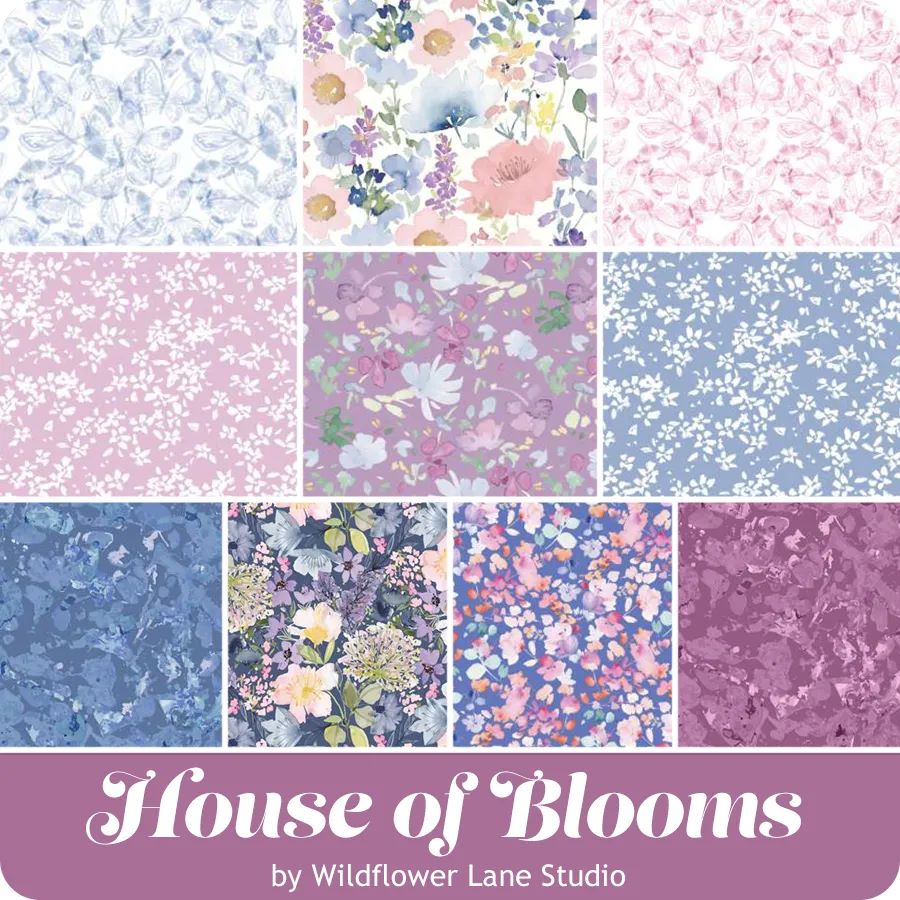 House of Blooms 10-Inch Precut Fabric by Wildflower Lane Studio for Camelot Fabrics – 42 Cotton Squares