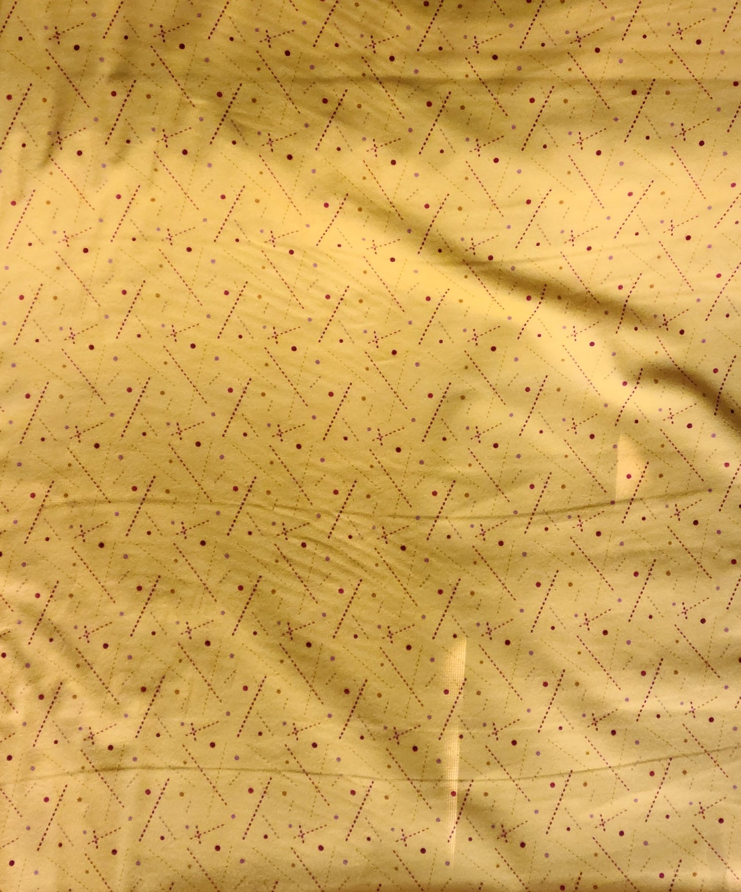 Golden Yellow Cotton Flannel Fabric with Red Accents - Marcus Fabrics