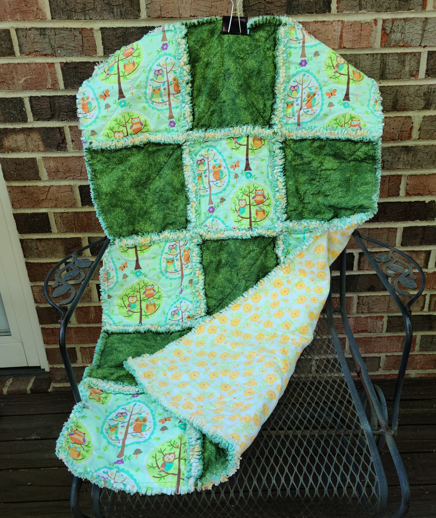 Woodland nursery rag quilt