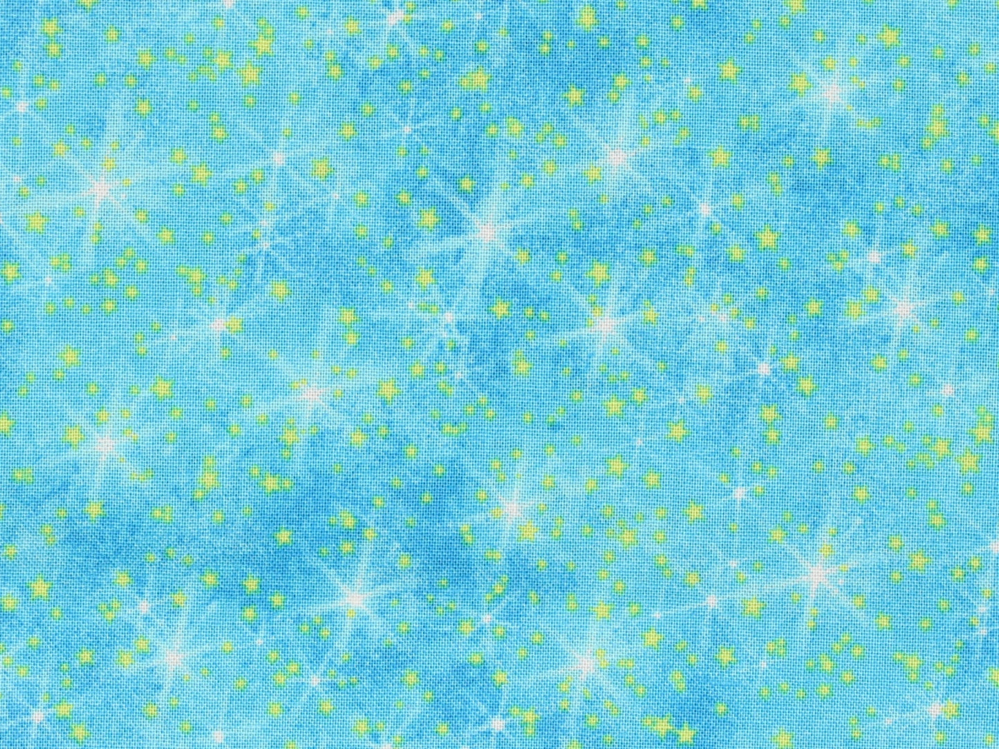 Galaxy Stars Aqua Cotton Quilt Fabric
