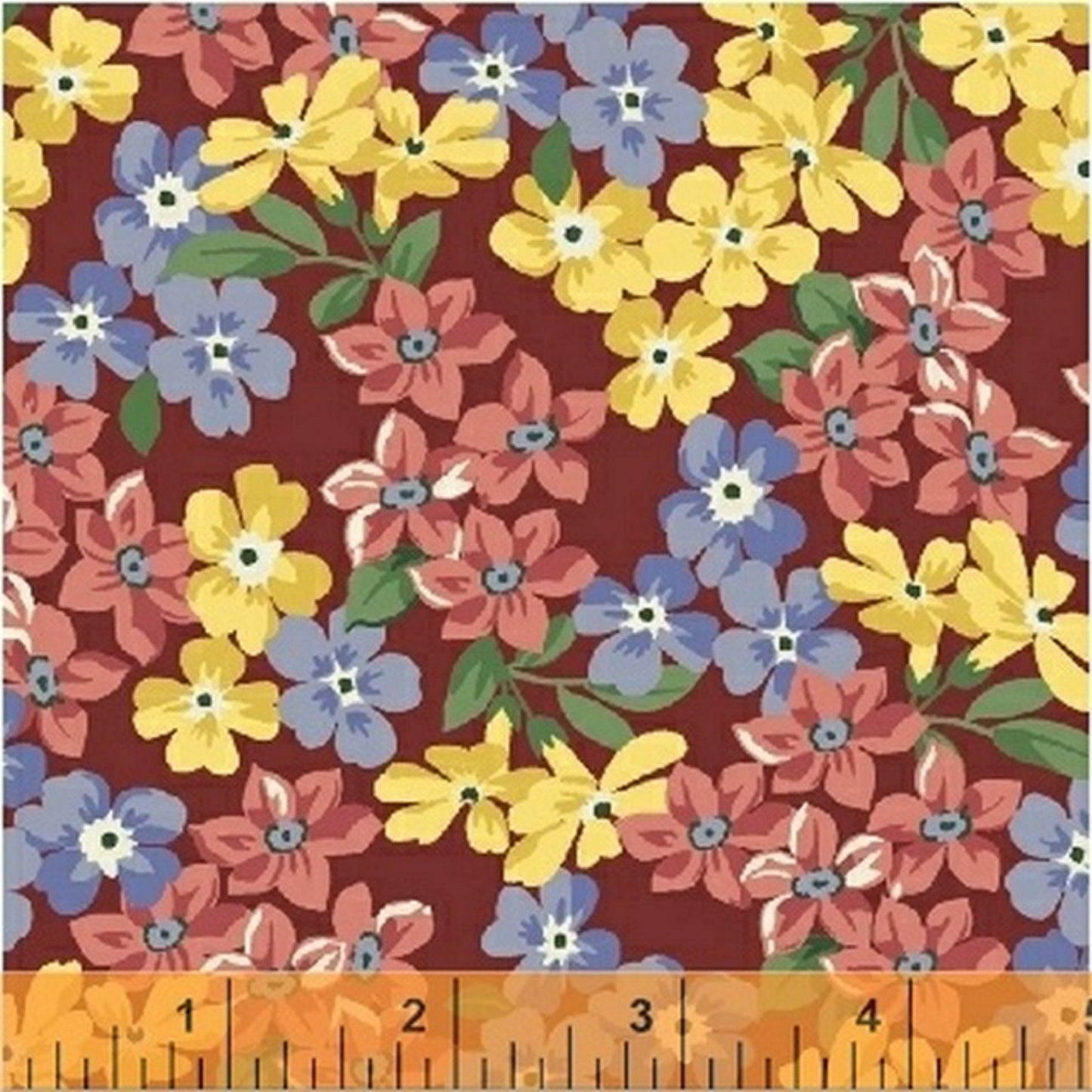 Country Floral Flannel Fabric: Pemberley Collection by Windham