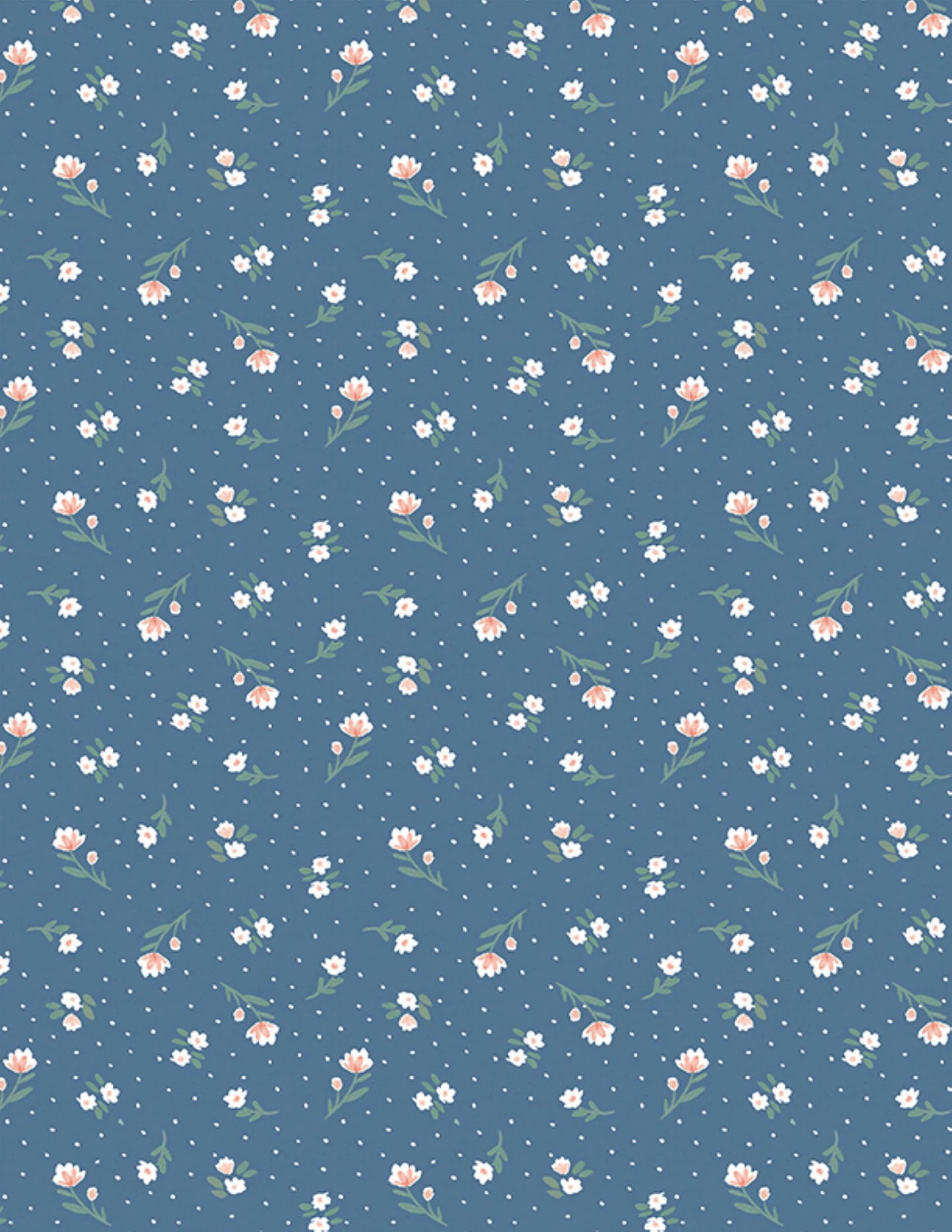 Fresh and Sweet Blue Floral Quilt Cotton