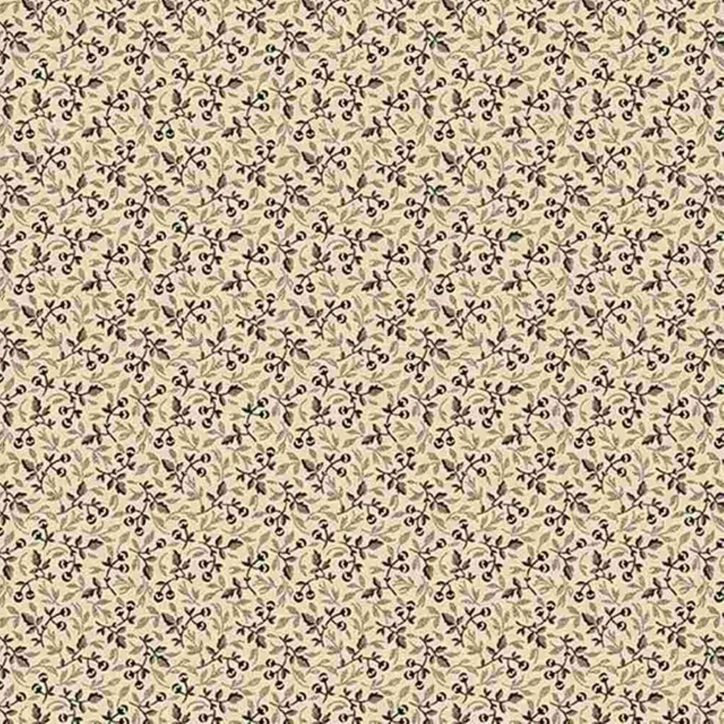 Marcus Brothers Midnight Lace Black on Cream Floral Cotton Fabric