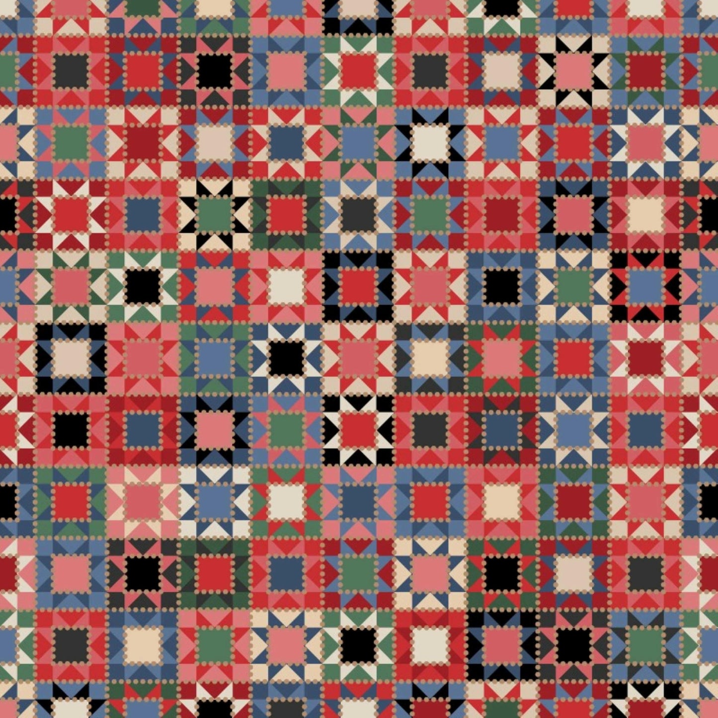Quiltin' Cowgirls Geometric Cotton Fabric.