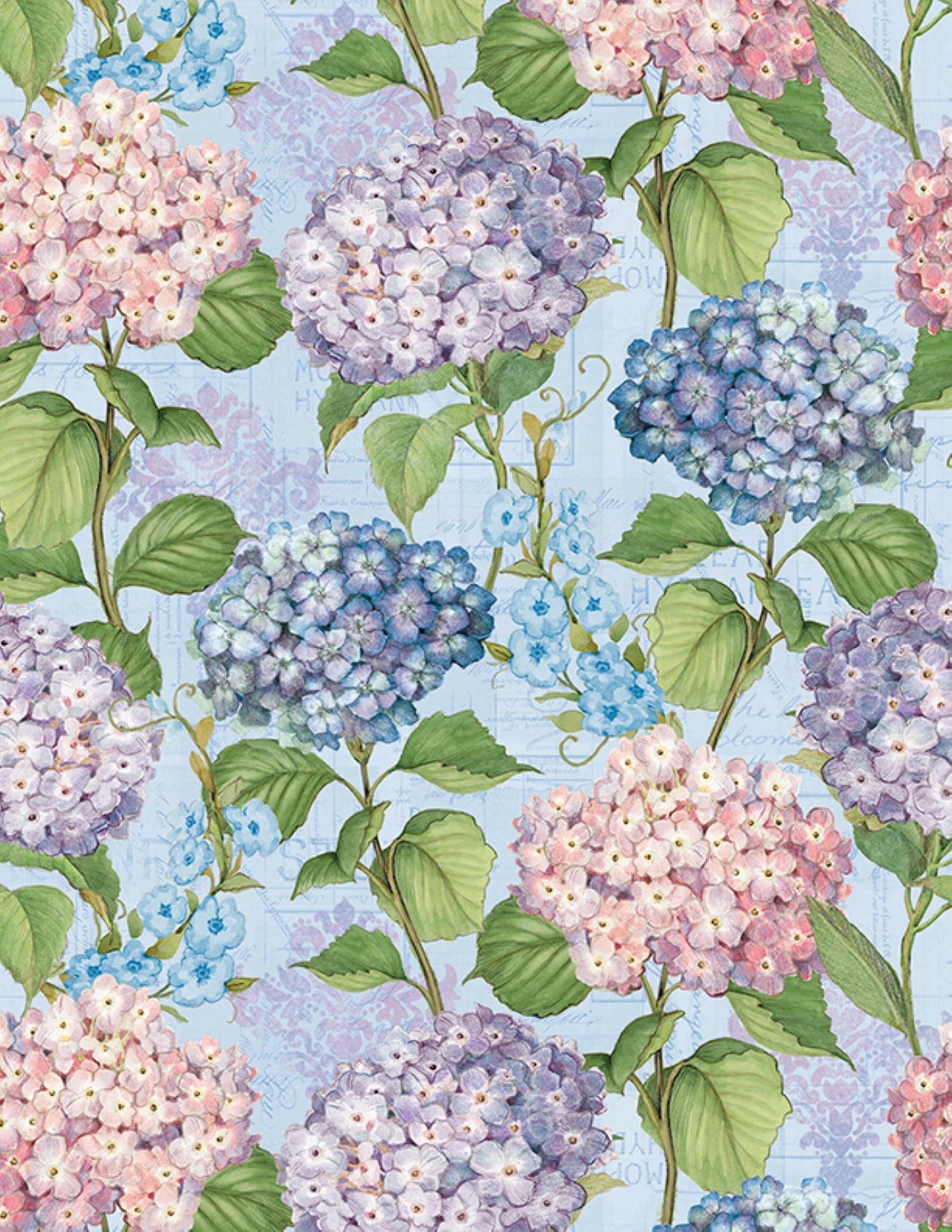 Hydrangea Mist Blue Cotton Fabric.
