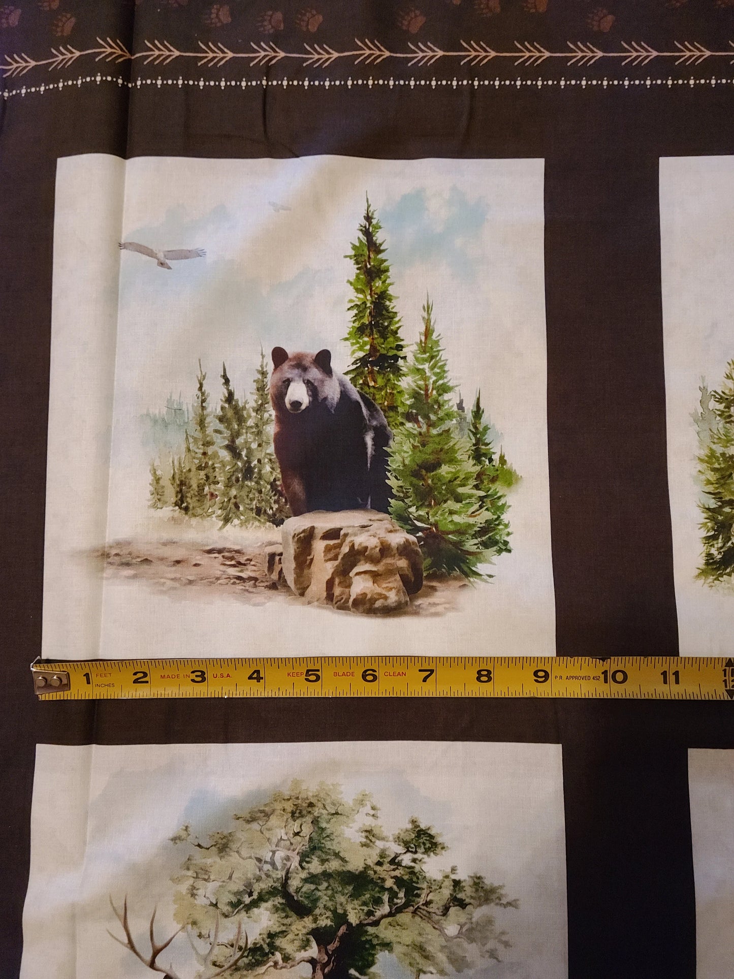 Digital Print Back Country Rustic Cotton Quilt Panels.