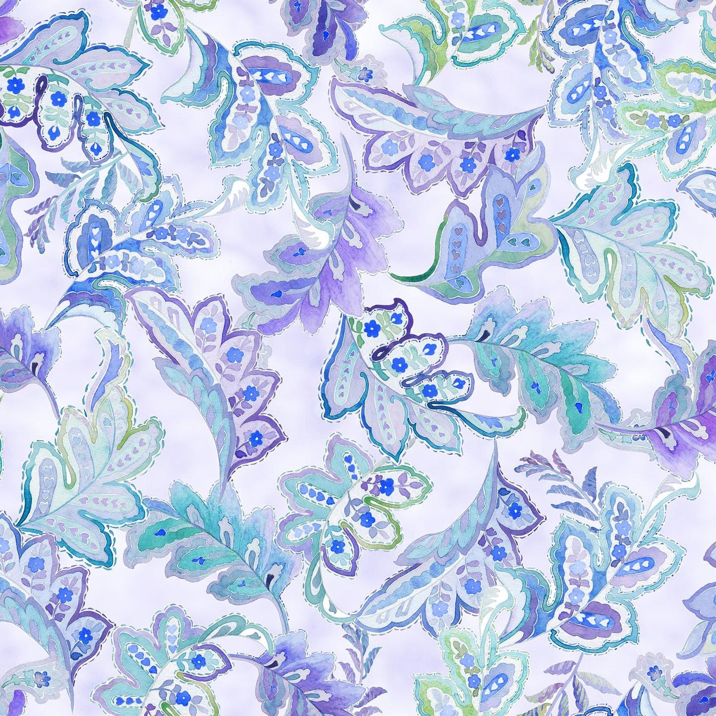 Daydreams Collection by In The Beginning Fabrics | Periwinkle Leaves Cotton Fabric
