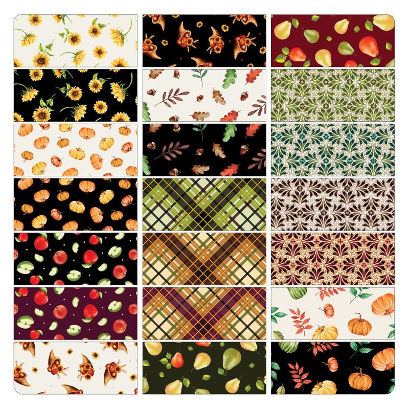 Autumn Fabric Squares: Harvest Beginnings 10" Cotton Precuts (42 pcs)
