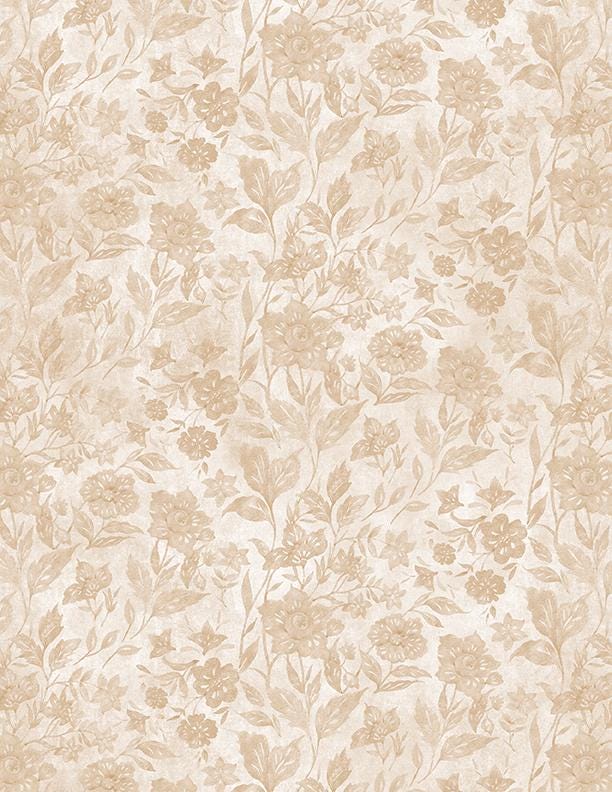 Morning Serenade Floral Tonal Cream Fabric by Susan Winget for Wilmington Prints | 100% Cotton