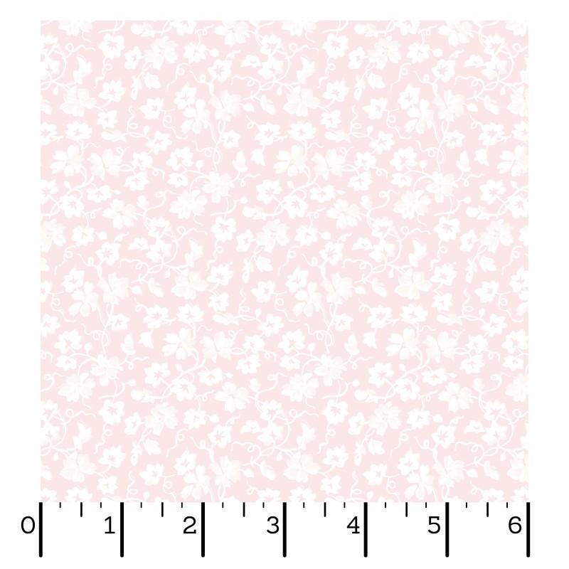 Maywood Studio La Fleur Flannel Packed Ditsy Pale Pink | 100% Cotton Flannel Blender Fabric
