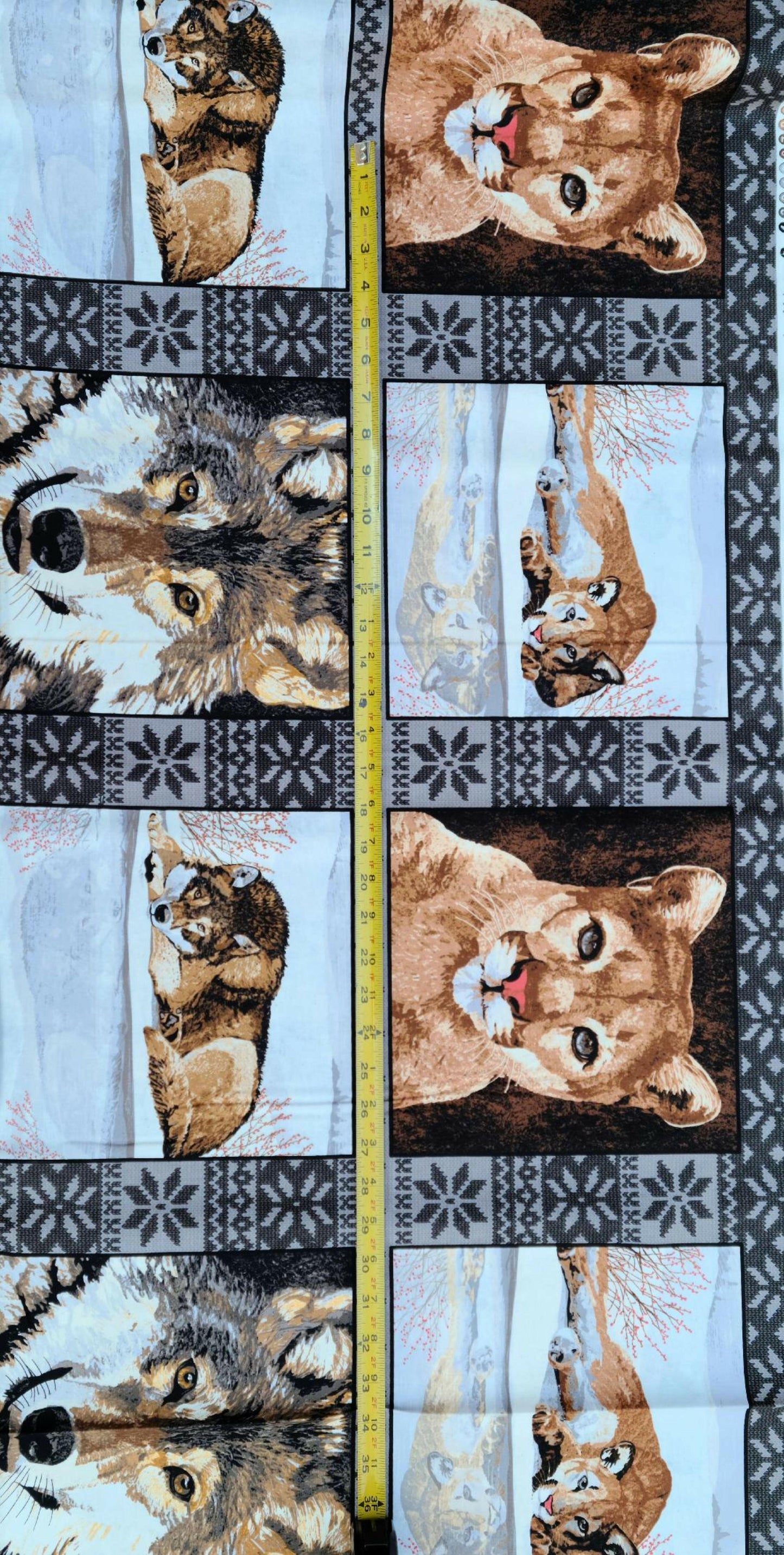 Reflections Wildlife Animal Cotton Fabric Panel.