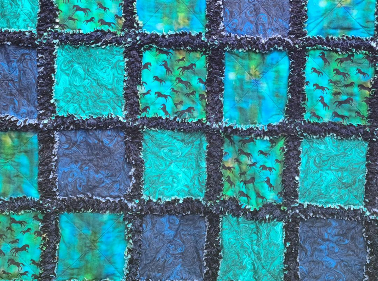 Handcrafted Southwestern Rag Quilt Throw-One Of A Kind